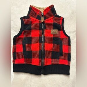 Carter's Red and Black Plaid Kids Vest